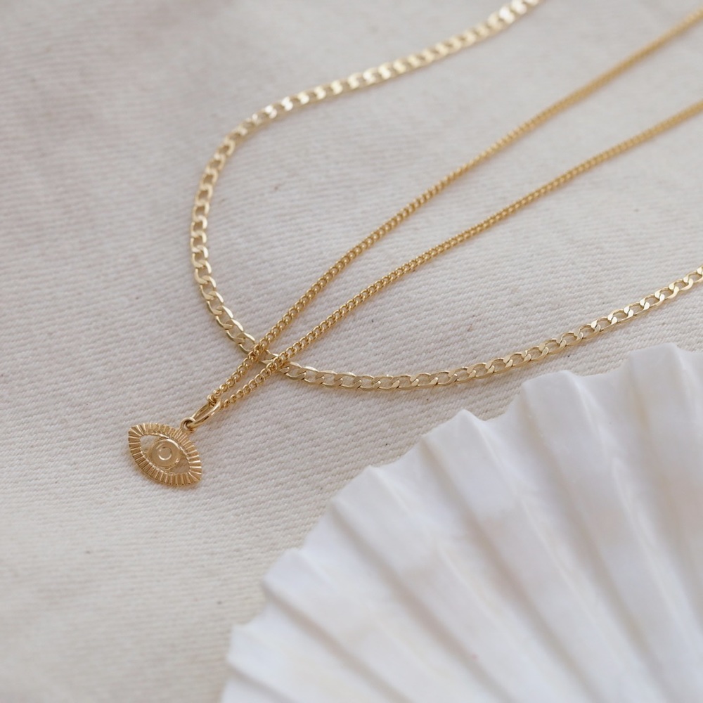 Gold Evil Eye Necklace Set | 18k Gold Filled - Picture 5 of 11